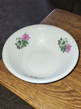 Decorative Floral vintage serving bowl China porcelain purple/pink White  #1